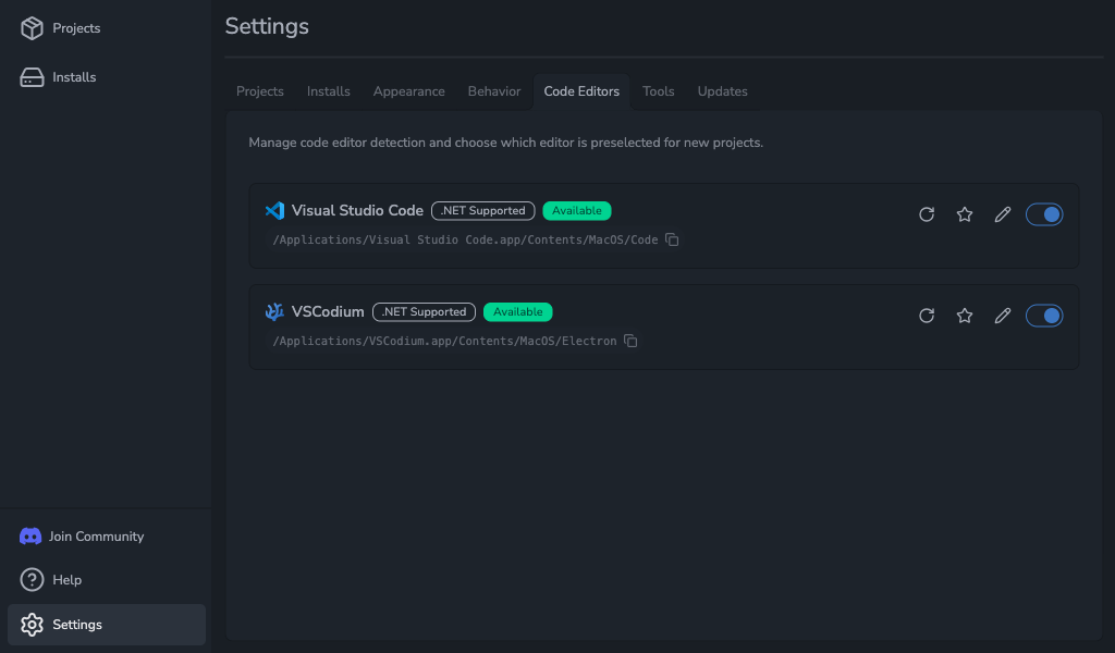 Code Editor Settings with Visual Studio Code and VSCodium available